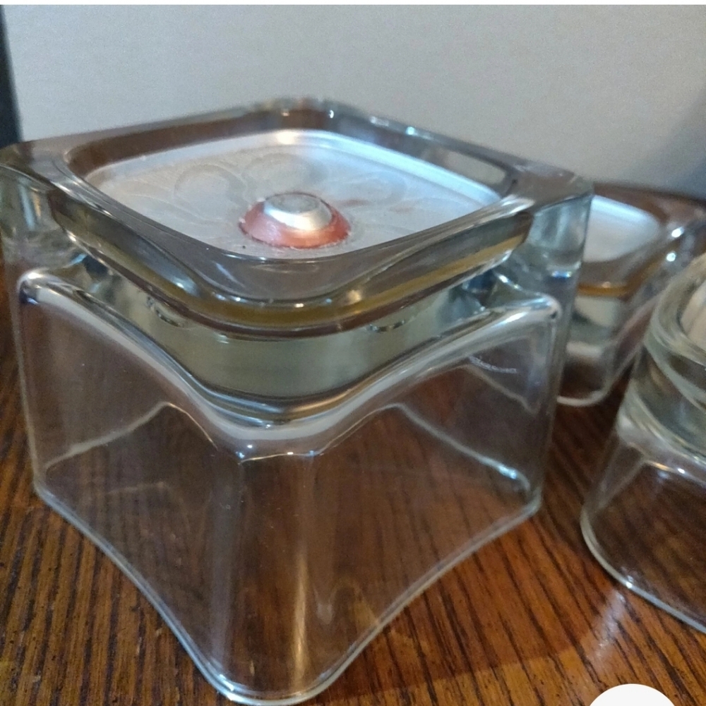 Pillar Candle Holders Heavy Glass Set Of 3 Various Heights